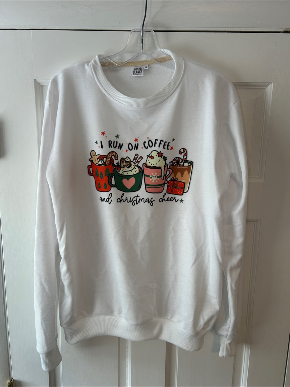 White Graphic Holiday Coffee Crewneck Sweatshirt